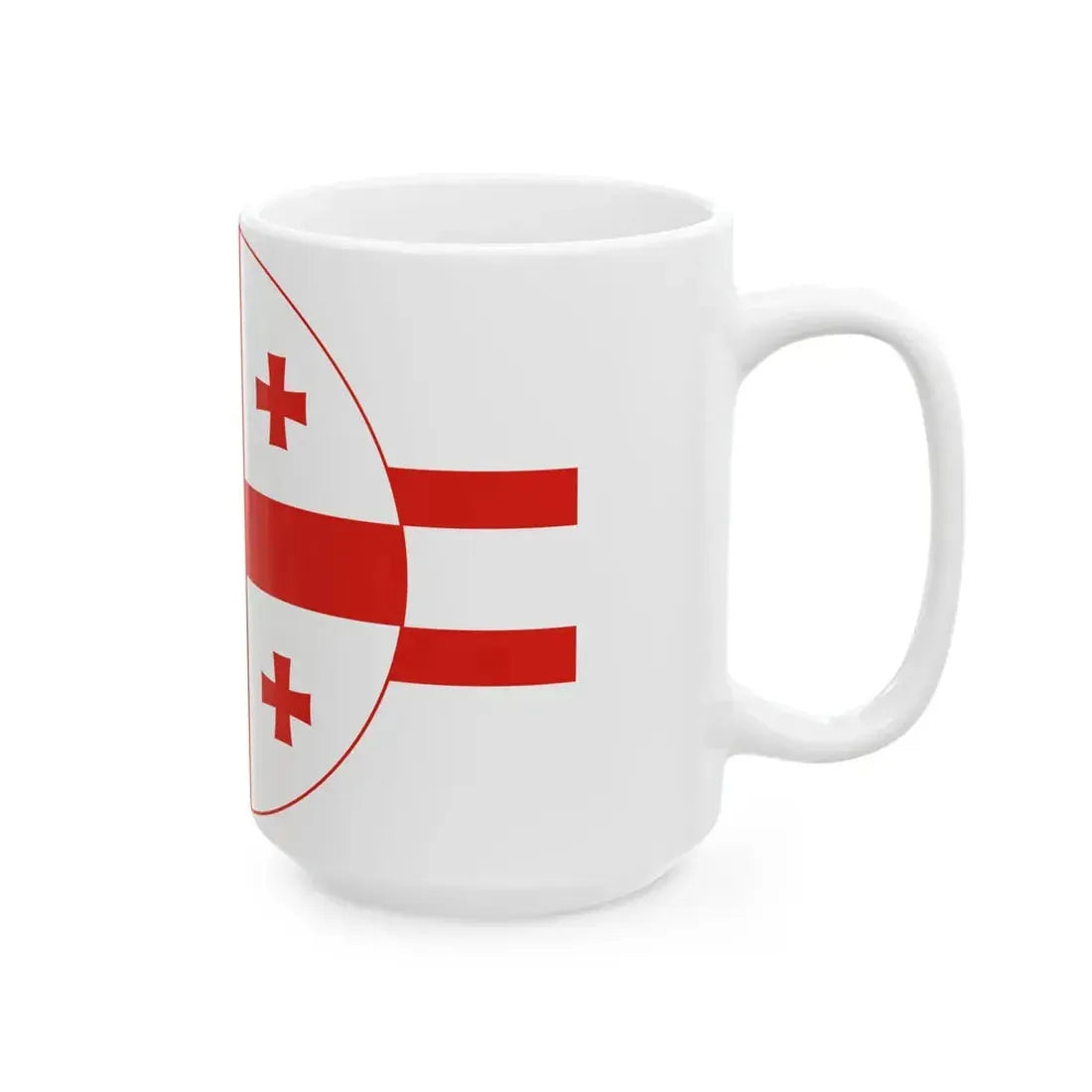 Georgian flag roundel (Georgia) White Coffee Mug - Go Mug Yourself
