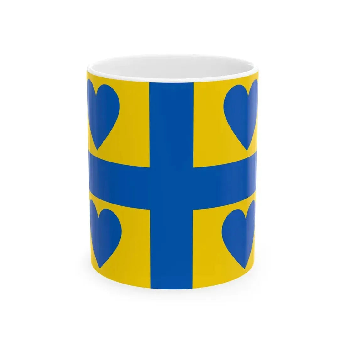 Georgian-Ukrainian heart flag (Georgia) White Coffee Mug 11oz - Go Mug Yourself