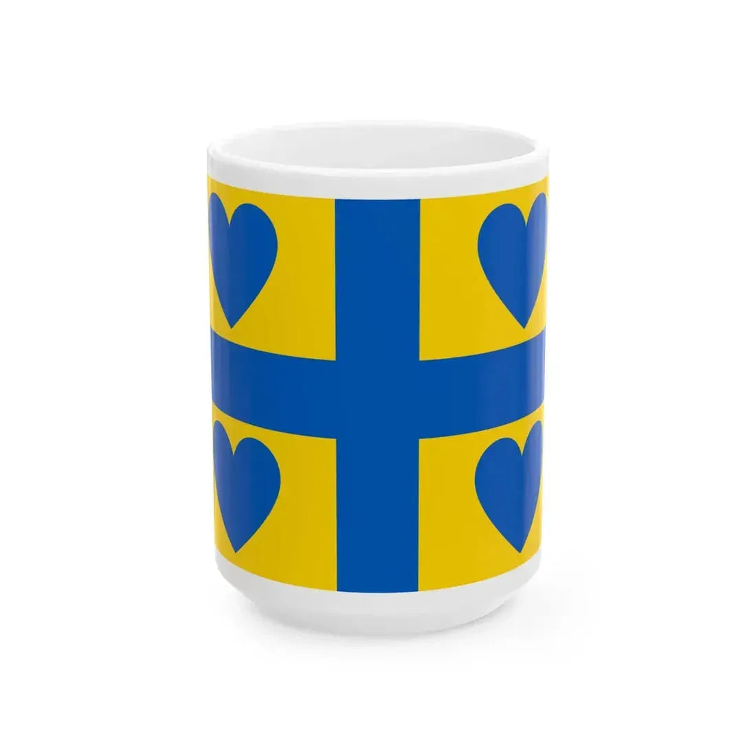 Georgian-Ukrainian heart flag (Georgia) White Coffee Mug 15oz - Go Mug Yourself