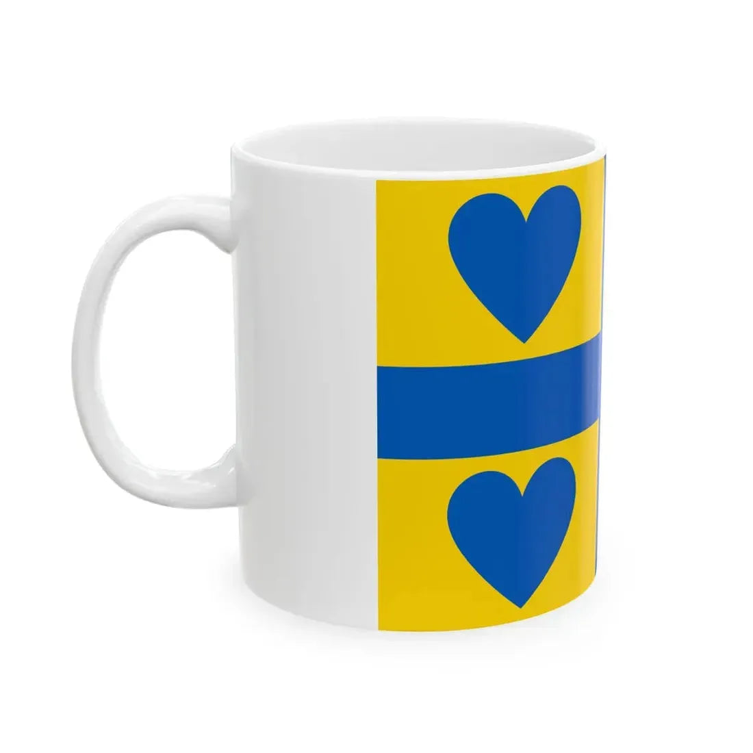 Georgian-Ukrainian heart flag (Georgia) White Coffee Mug - Go Mug Yourself