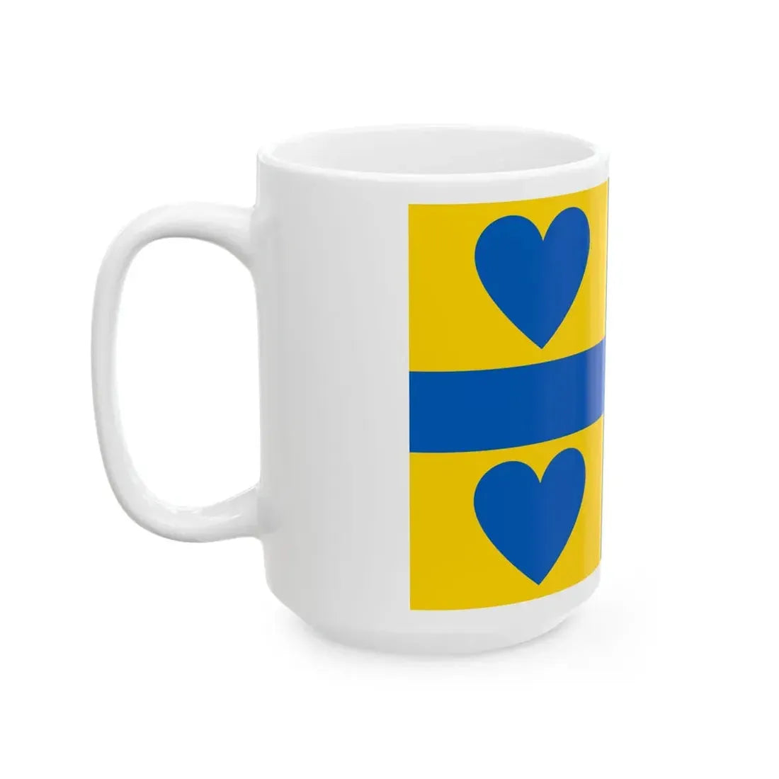 Georgian-Ukrainian heart flag (Georgia) White Coffee Mug - Go Mug Yourself