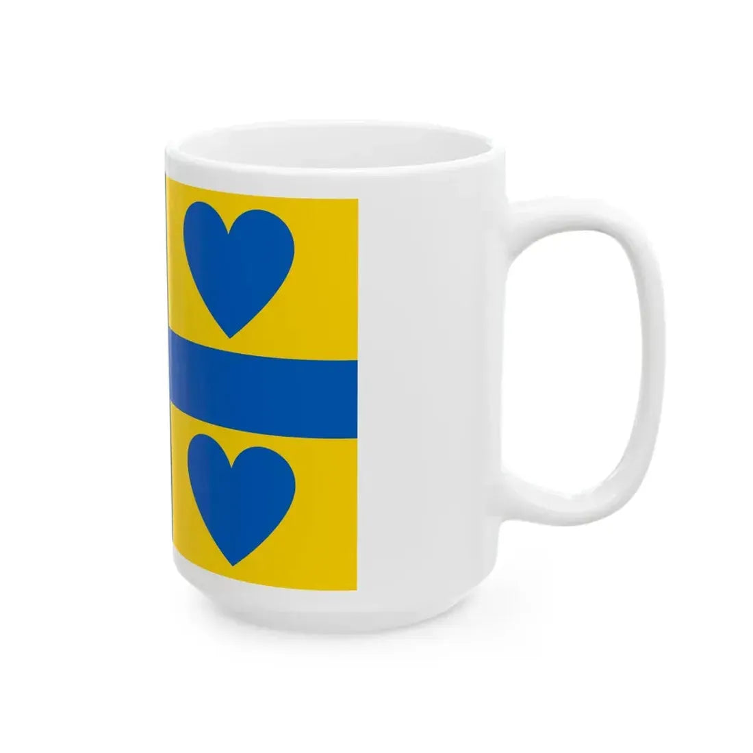 Georgian-Ukrainian heart flag (Georgia) White Coffee Mug - Go Mug Yourself