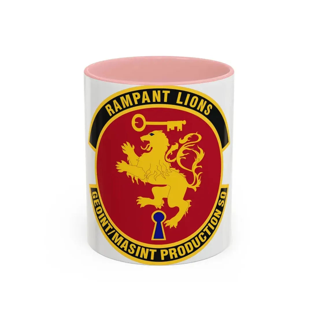Geospatial Intelligence Measurement & Signatures Intelligence Production Squadron (U.S. Air Force) Accent Coffee Mug 11oz Pink - Go Mug Yourself