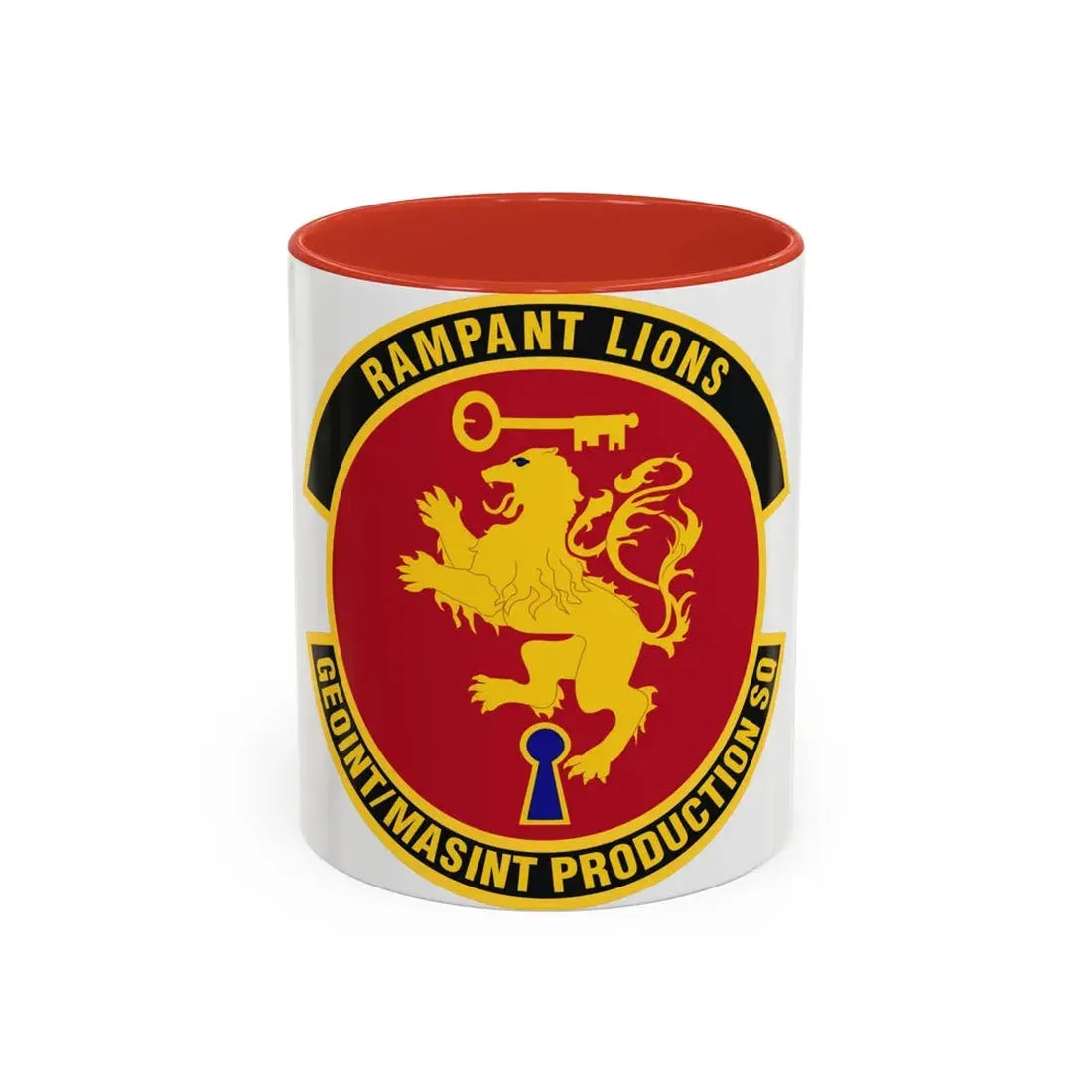 Geospatial Intelligence Measurement & Signatures Intelligence Production Squadron (U.S. Air Force) Accent Coffee Mug 11oz Red - Go Mug Yourself