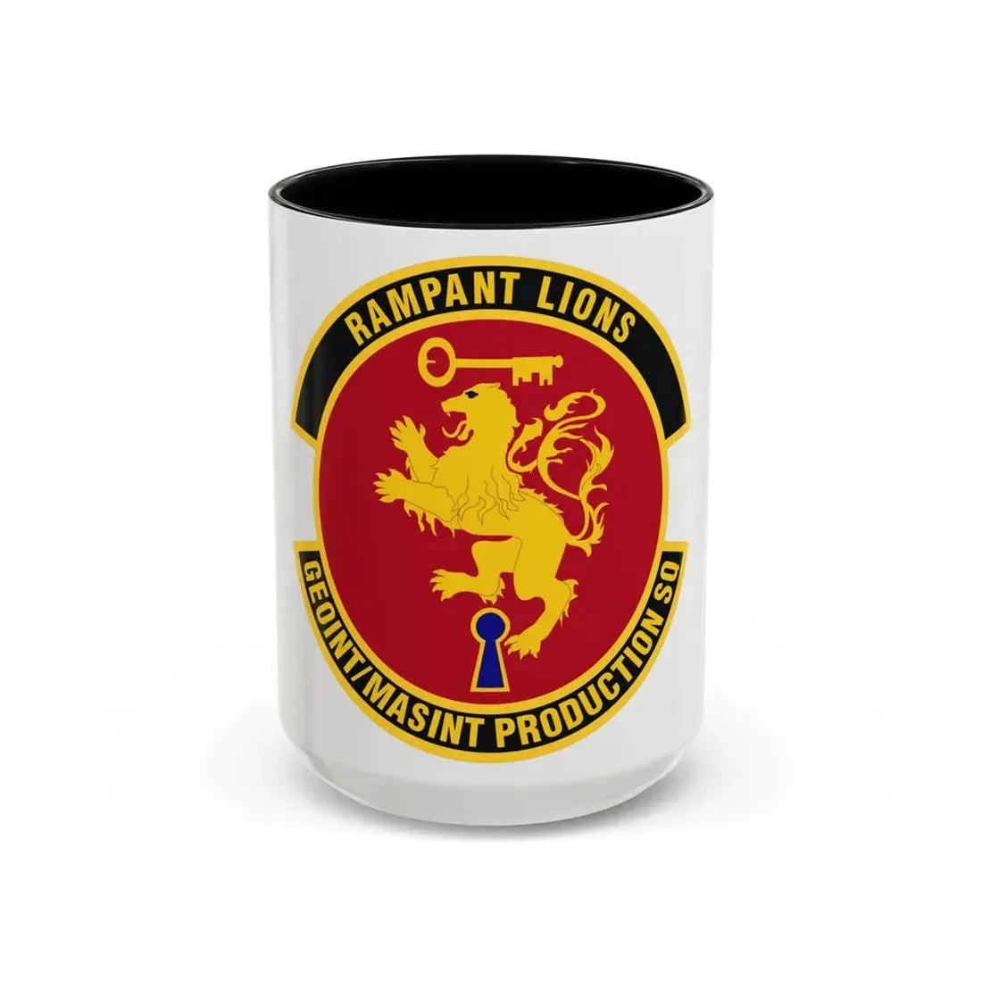 Geospatial Intelligence Measurement & Signatures Intelligence Production Squadron (U.S. Air Force) Accent Coffee Mug 15oz Black - Go Mug Yourself