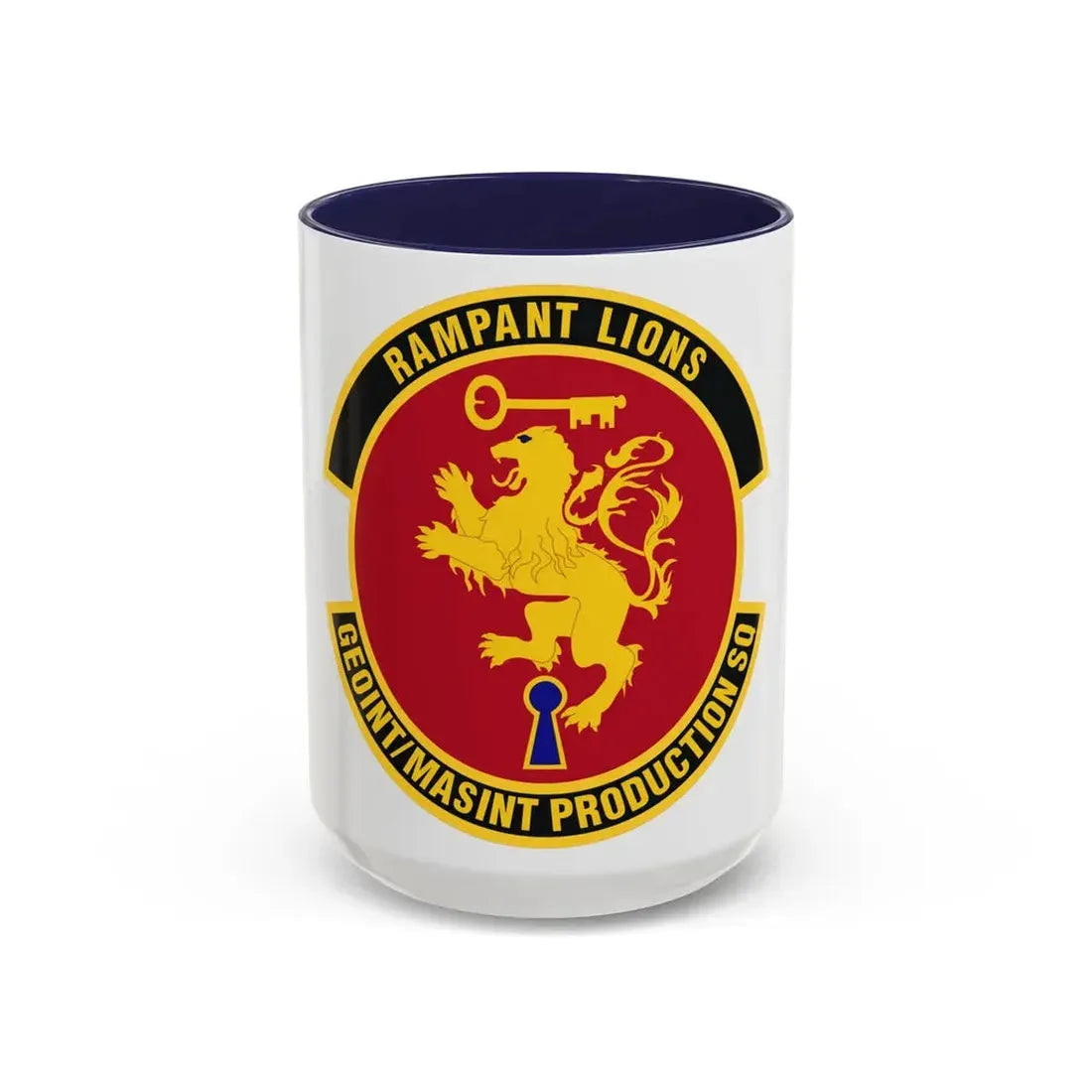 Geospatial Intelligence Measurement & Signatures Intelligence Production Squadron (U.S. Air Force) Accent Coffee Mug 15oz Navy - Go Mug Yourself