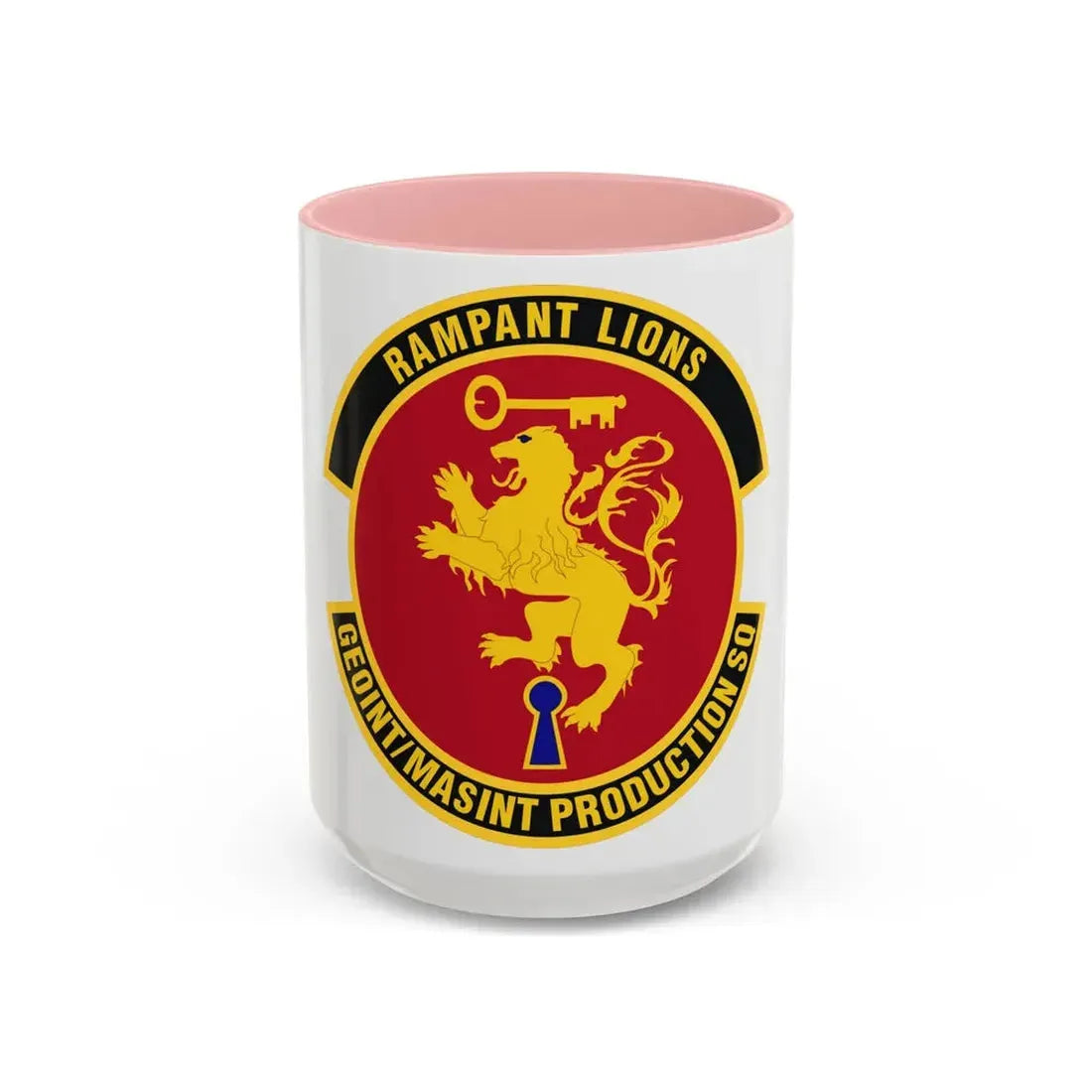 Geospatial Intelligence Measurement & Signatures Intelligence Production Squadron (U.S. Air Force) Accent Coffee Mug 15oz Pink - Go Mug Yourself