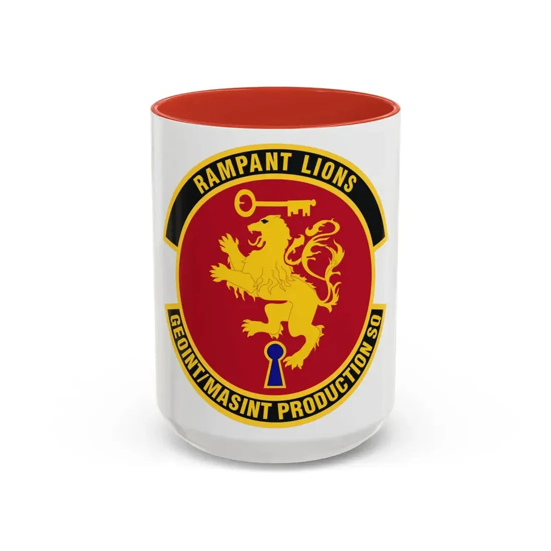 Geospatial Intelligence Measurement & Signatures Intelligence Production Squadron (U.S. Air Force) Accent Coffee Mug 15oz Red - Go Mug Yourself