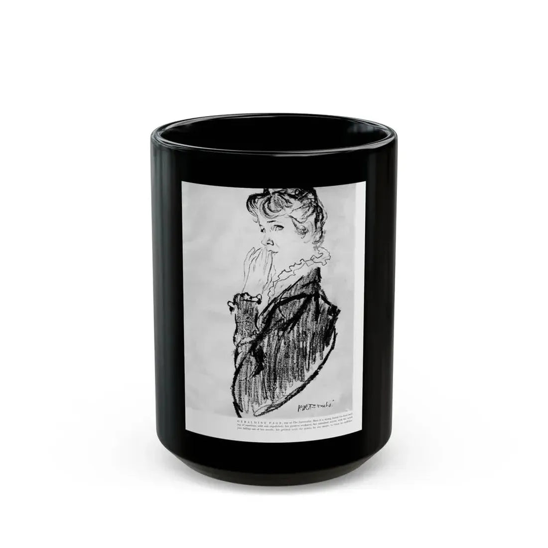 Geraldine Page, star of The Immoralist, 1954 - Black Coffee Mug 15oz - Go Mug Yourself
