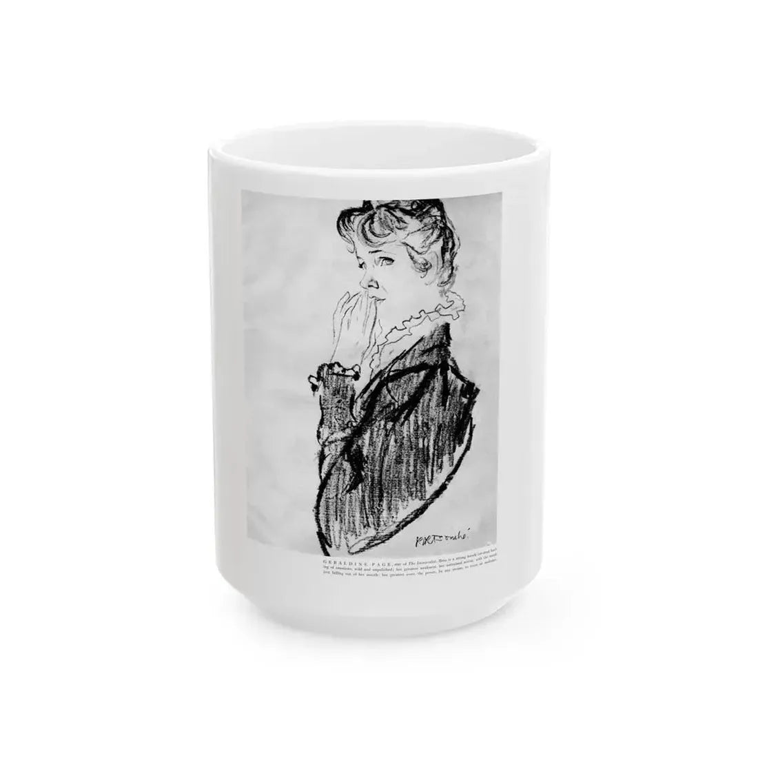 Geraldine Page, star of The Immoralist, 1954 - White Coffee Mug 15oz - Go Mug Yourself