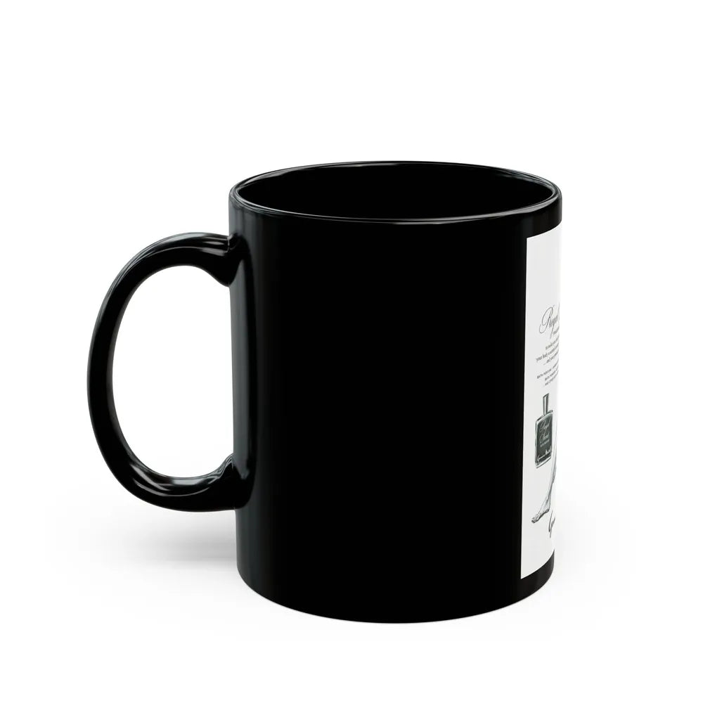 Germaine Monteil advt, Royal Secret, 1947 - Black Coffee Mug - Go Mug Yourself