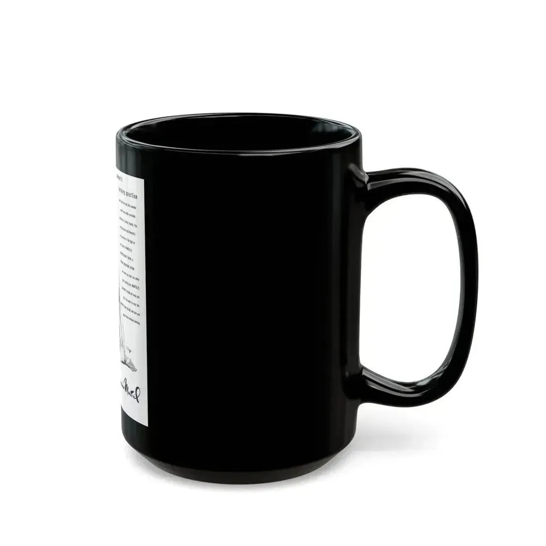 Germaine Monteil advt, Summer's burning question, 1947 - Black Coffee Mug - Go Mug Yourself