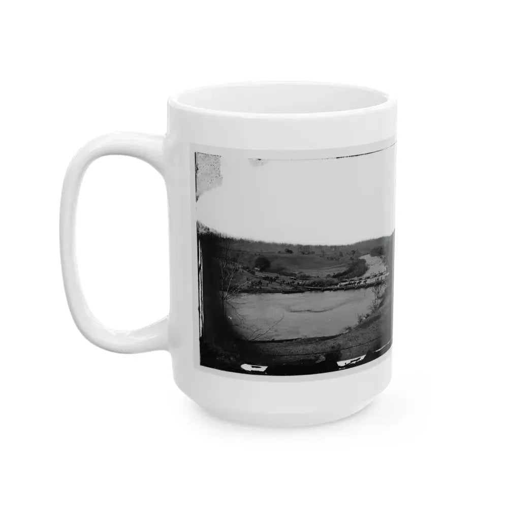 Germanna Ford, Rapidan River, Va. Artillery Crossing Pontoon Bridges (U.S. Civil War) White Coffee Mug - Go Mug Yourself