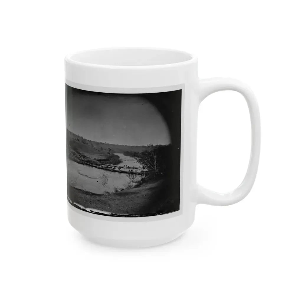 Germanna Ford, Rapidan River, Va. Artillery Crossing Pontoon Bridges (U.S. Civil War) White Coffee Mug - Go Mug Yourself