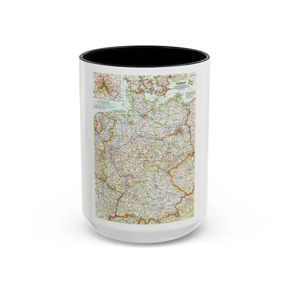 Germany (1959) (Map) Accent Coffee Mug 15oz Black - Go Mug Yourself