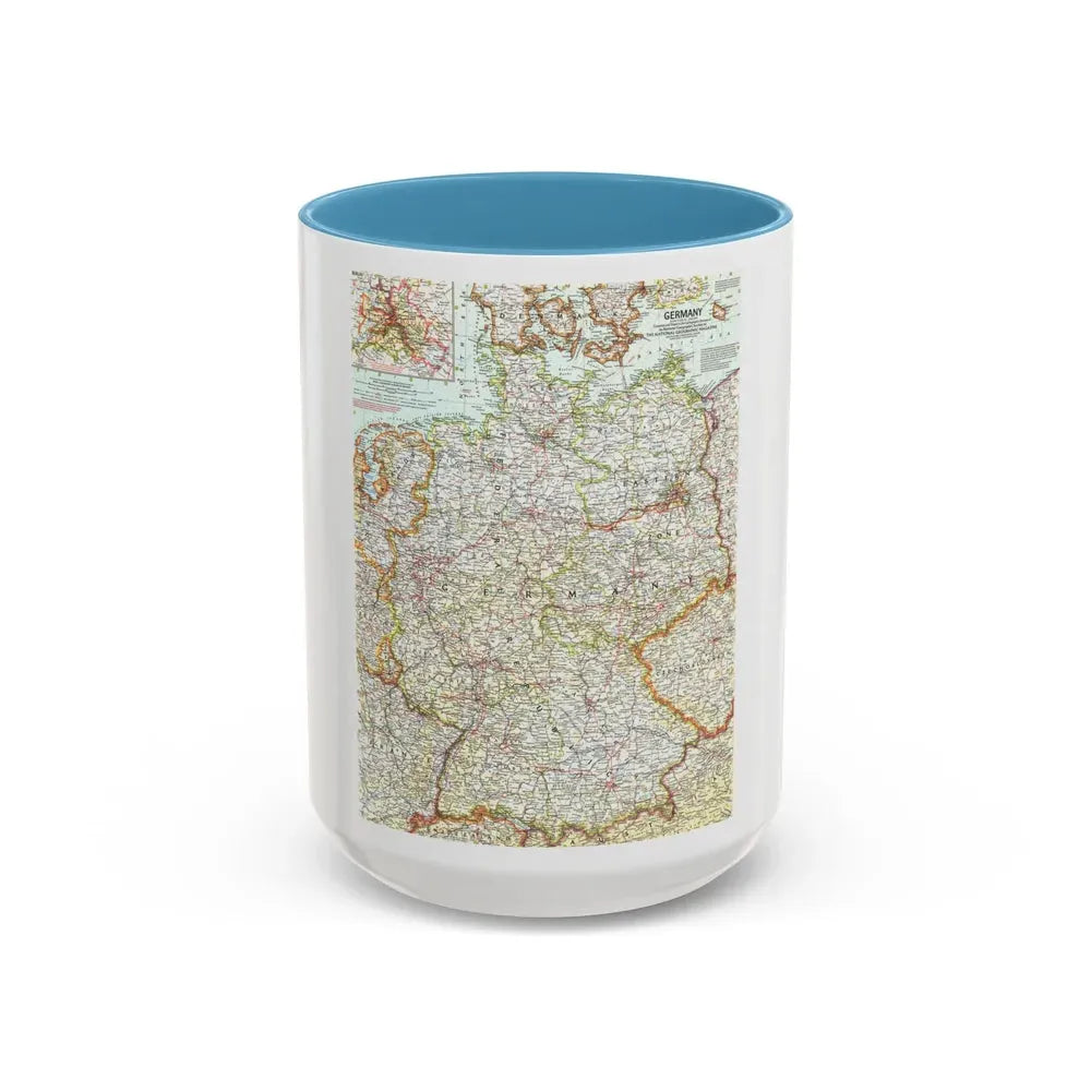 Germany (1959) (Map) Accent Coffee Mug 15oz Light Blue - Go Mug Yourself
