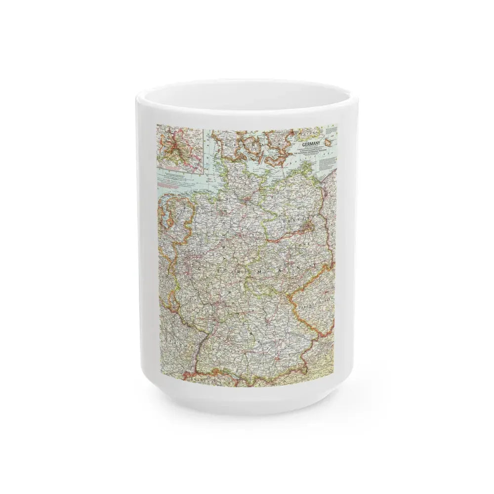 Germany (1959) (Map) White Coffee Mug 15oz - Go Mug Yourself