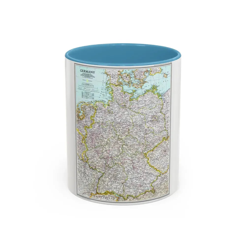 Germany (1991) (Map) Accent Coffee Mug 11oz Light Blue - Go Mug Yourself