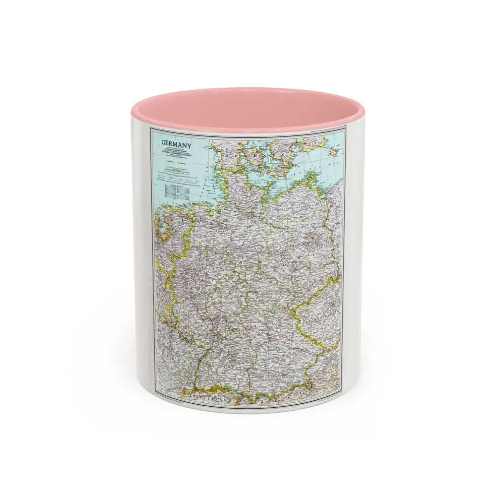 Germany (1991) (Map) Accent Coffee Mug 11oz Pink - Go Mug Yourself