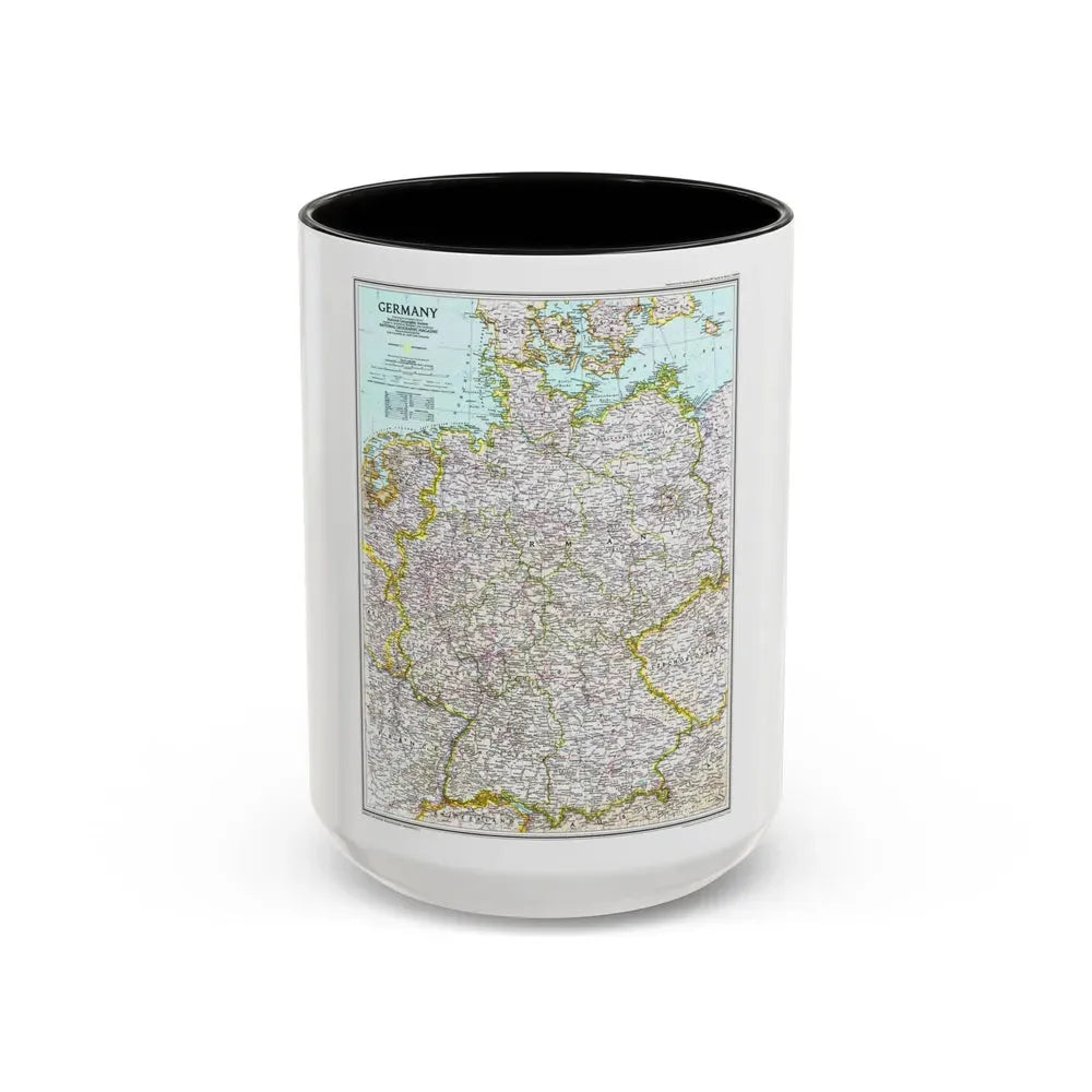 Germany (1991) (Map) Accent Coffee Mug 15oz Black - Go Mug Yourself