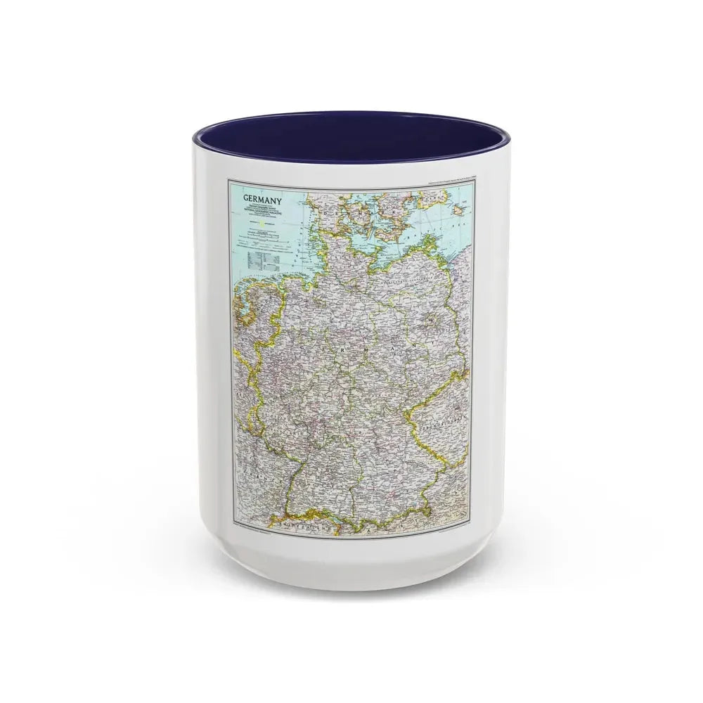 Germany (1991) (Map) Accent Coffee Mug 15oz Navy - Go Mug Yourself