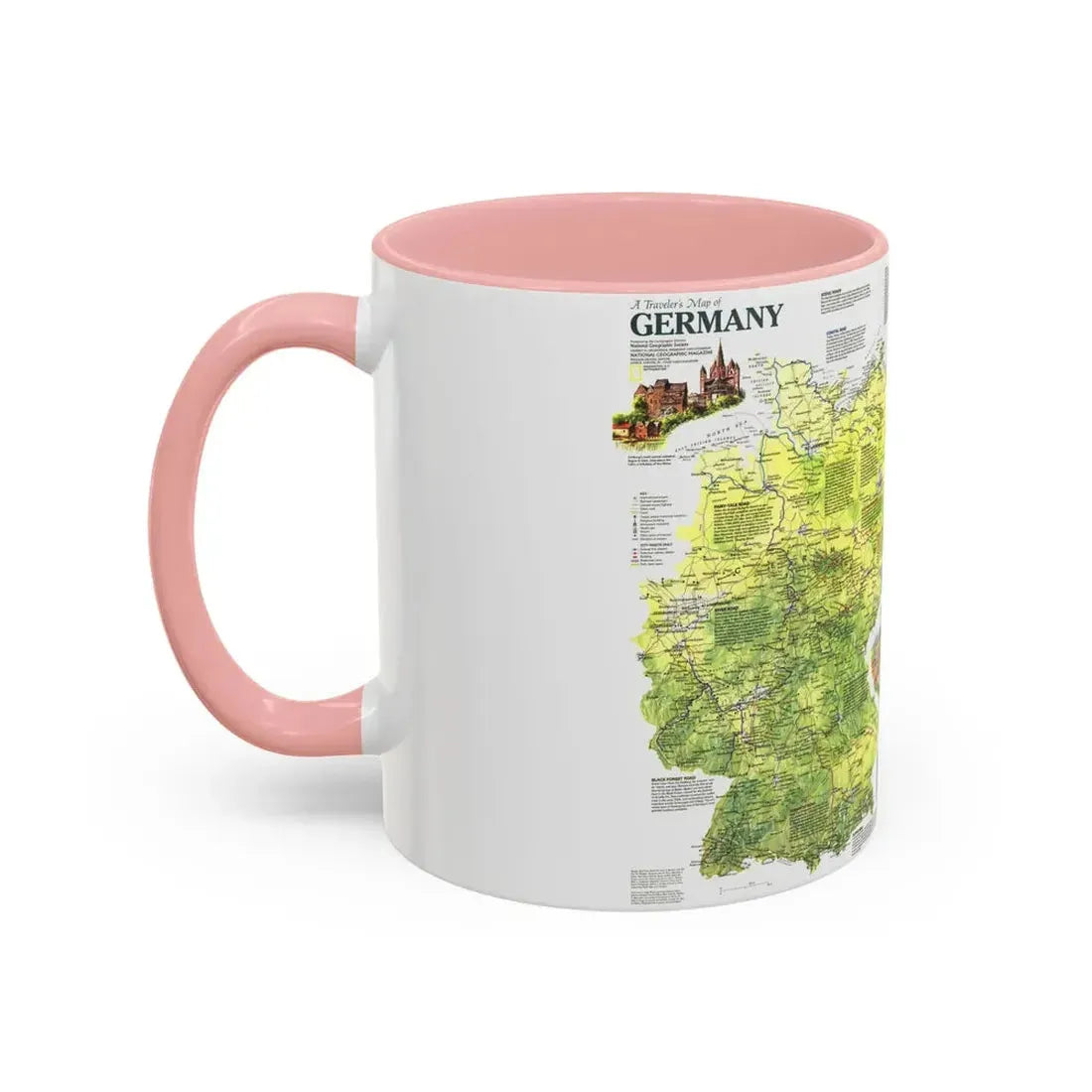Germany - A Traveller's Map (1991) (Map) Accent Coffee Mug - Go Mug Yourself
