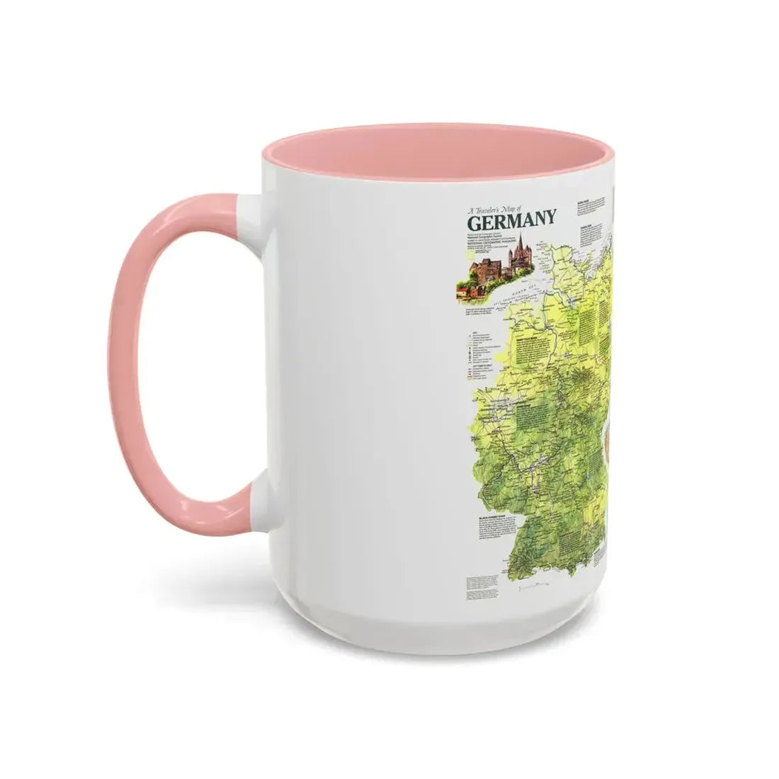 Germany - A Traveller's Map (1991) (Map) Accent Coffee Mug - Go Mug Yourself
