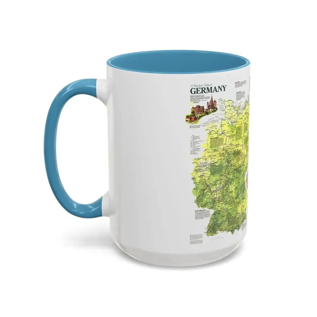 Germany - A Traveller's Map (1991) (Map) Accent Coffee Mug - Go Mug Yourself