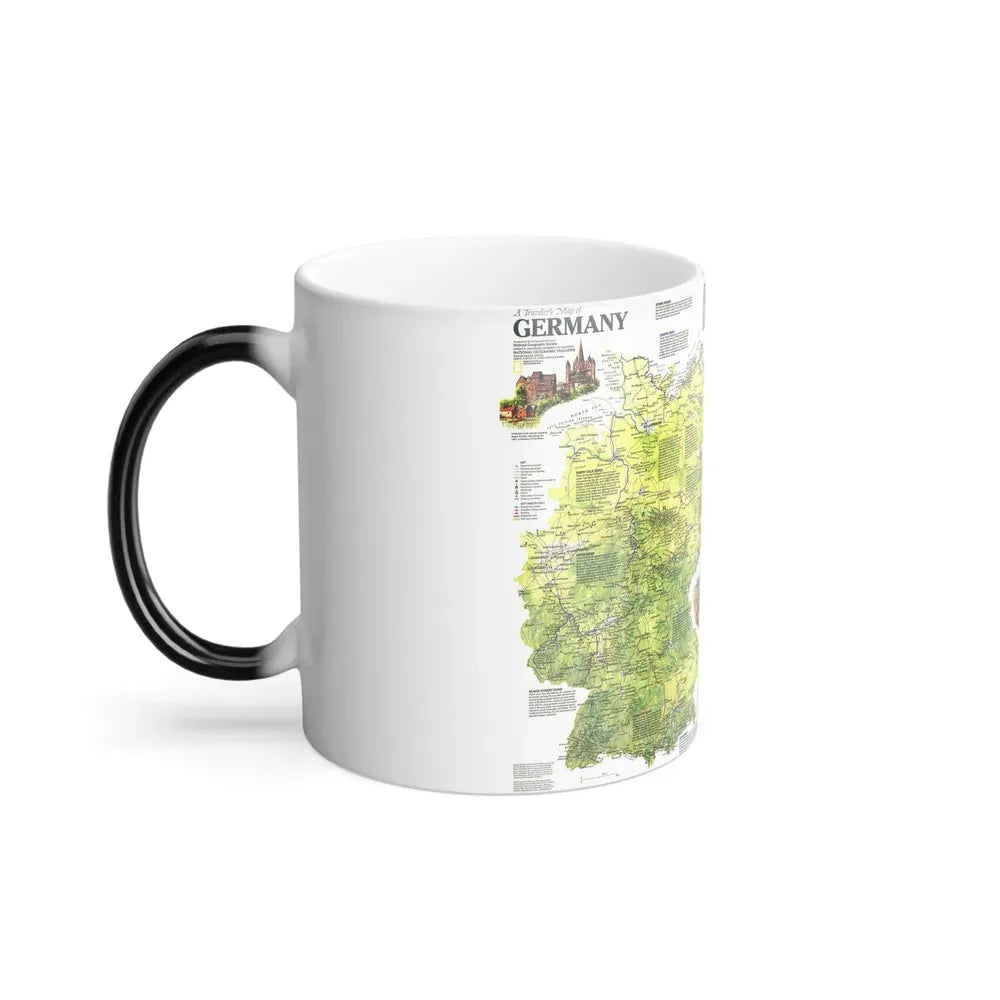 Germany - A Traveller's Map (1991) (Map) Color Changing Mug 11oz - Go Mug Yourself