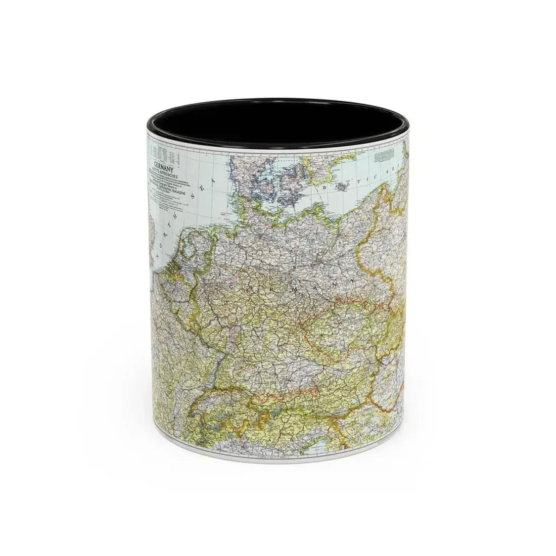 Germany and its Approaches (1944) (Map) Accent Coffee Mug 11oz Black - Go Mug Yourself