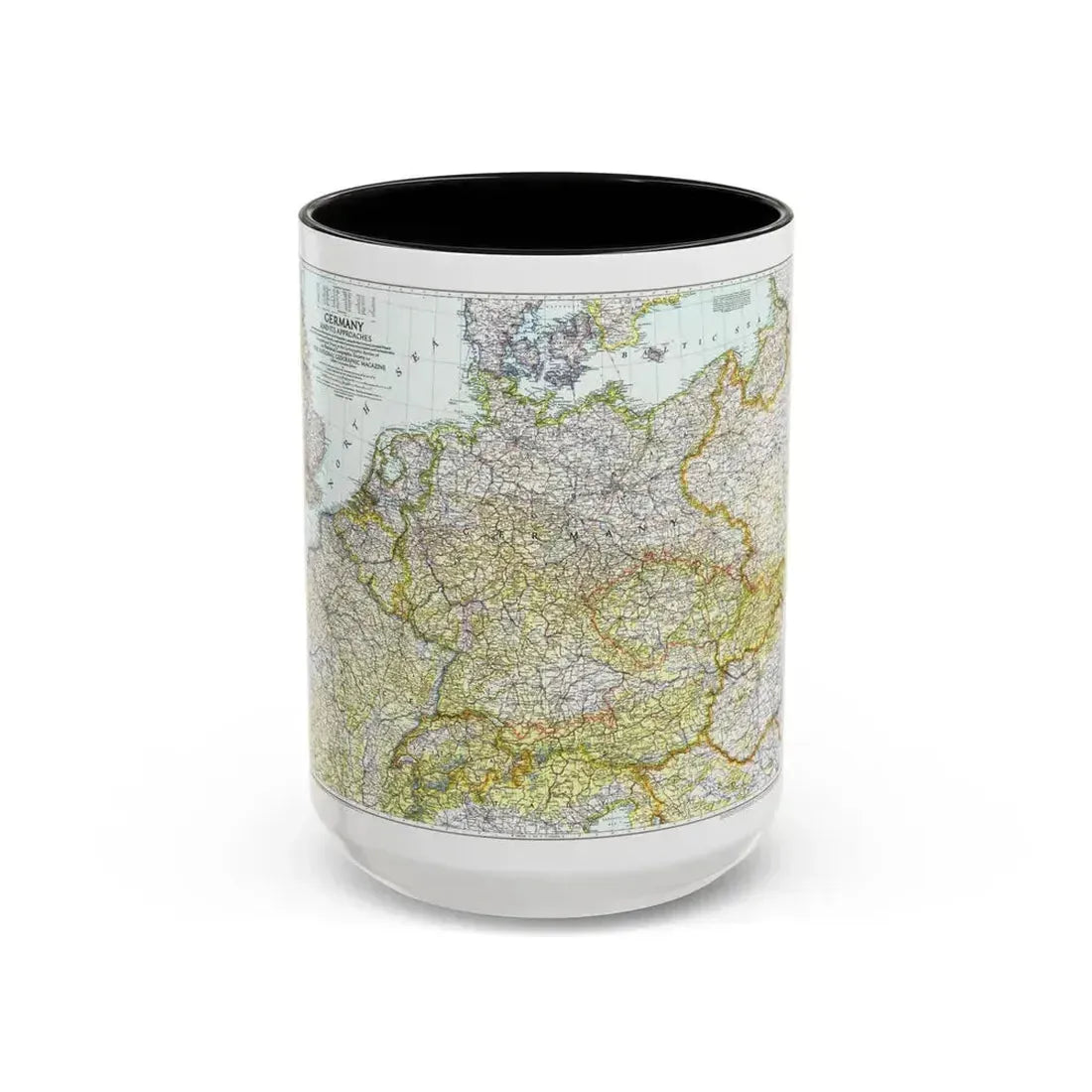 Germany and its Approaches (1944) (Map) Accent Coffee Mug 15oz Black - Go Mug Yourself