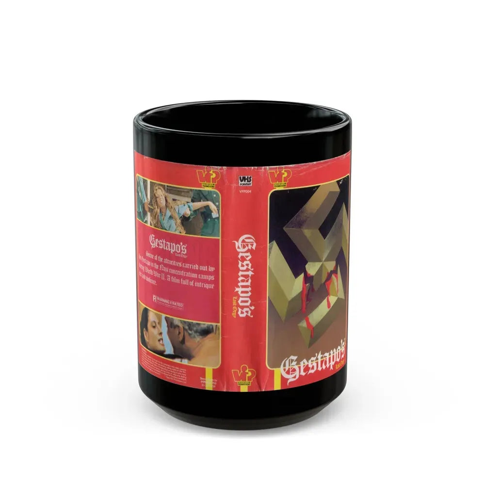 GESTAPO'S LAST ORGY VIDEO NASTY (VHS COVER) - Black Coffee Mug 15oz - Go Mug Yourself