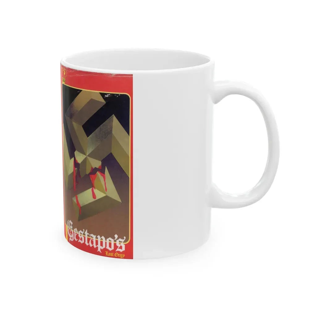 GESTAPO'S LAST ORGY VIDEO NASTY (VHS COVER) - White Coffee Mug - Go Mug Yourself
