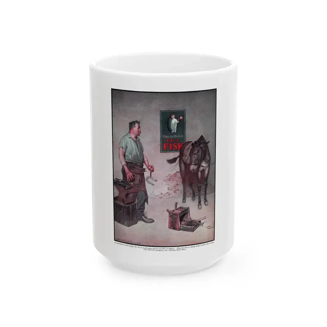 Get a Fisk, advertisement, Judge magazine, February 20, 1926 - White Coffee Mug 15oz - Go Mug Yourself