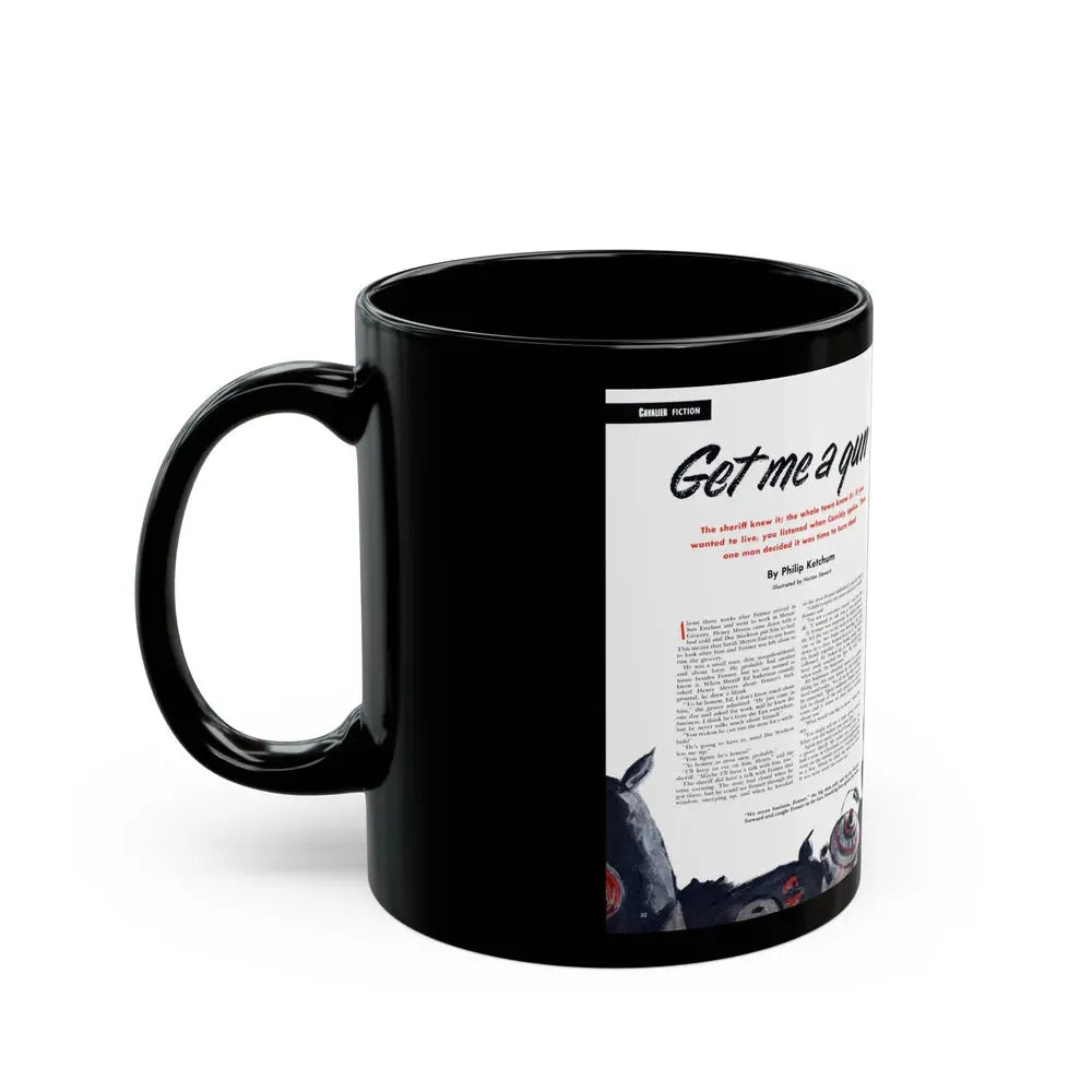 Get Me a Gun, Cavalier magazine, January 1953 - Black Coffee Mug - Go Mug Yourself