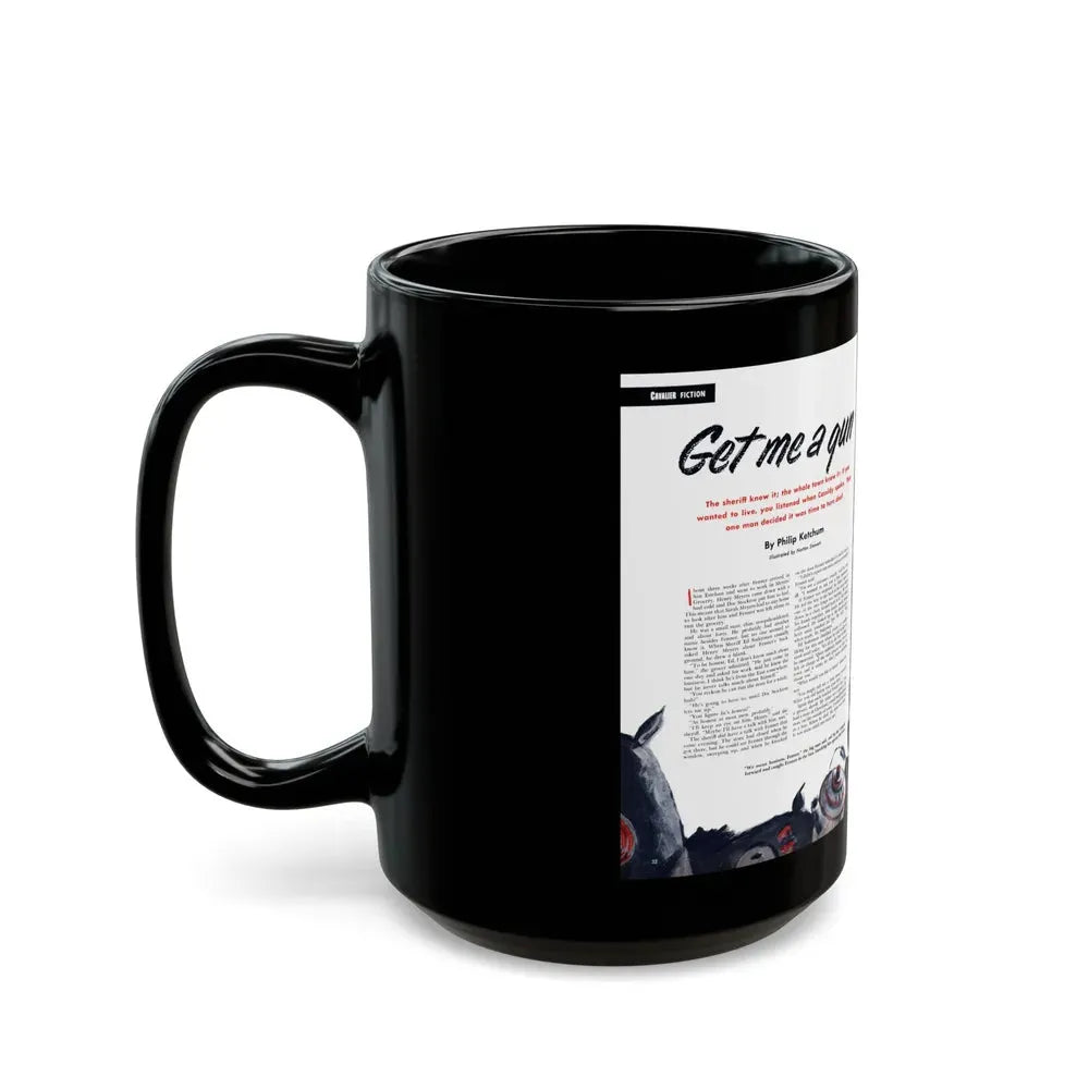 Get Me a Gun, Cavalier magazine, January 1953 - Black Coffee Mug - Go Mug Yourself
