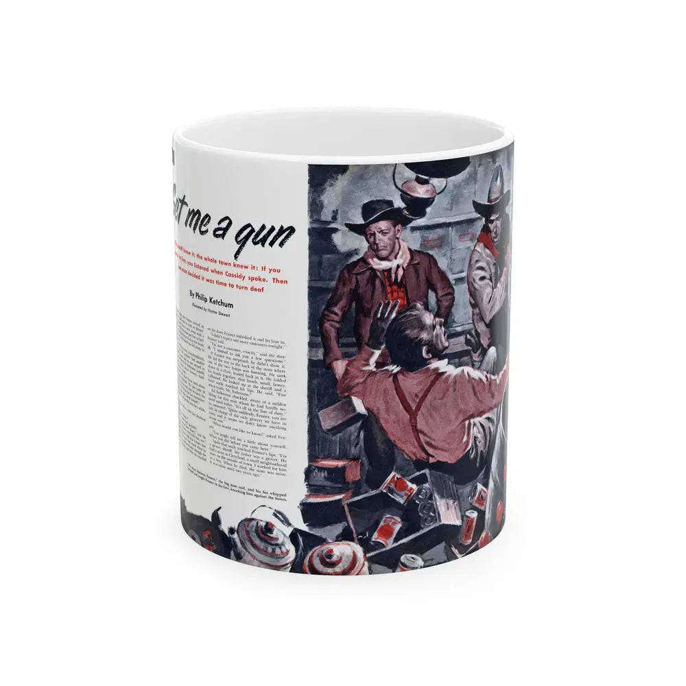 Get Me a Gun, Cavalier magazine, January 1953 - White Coffee Mug 11oz - Go Mug Yourself