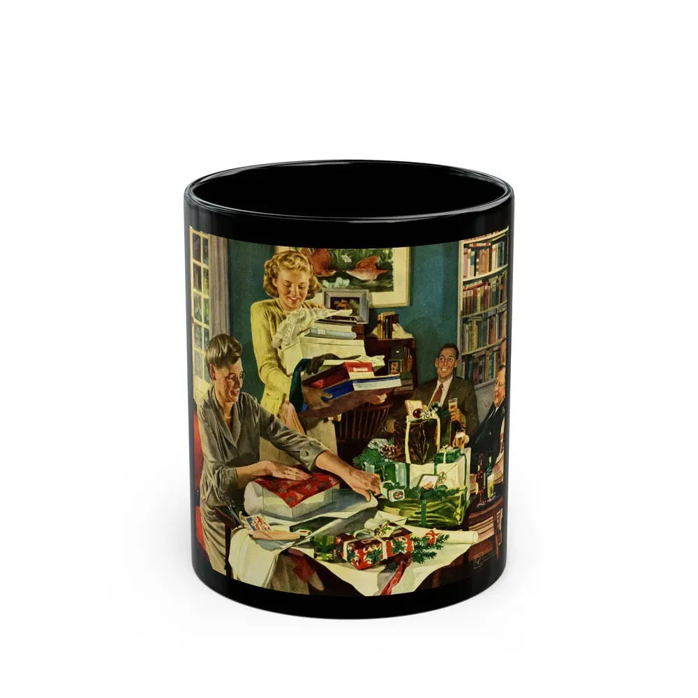 Getting Ready For Christmas, 1948 - Black Coffee Mug 11oz - Go Mug Yourself