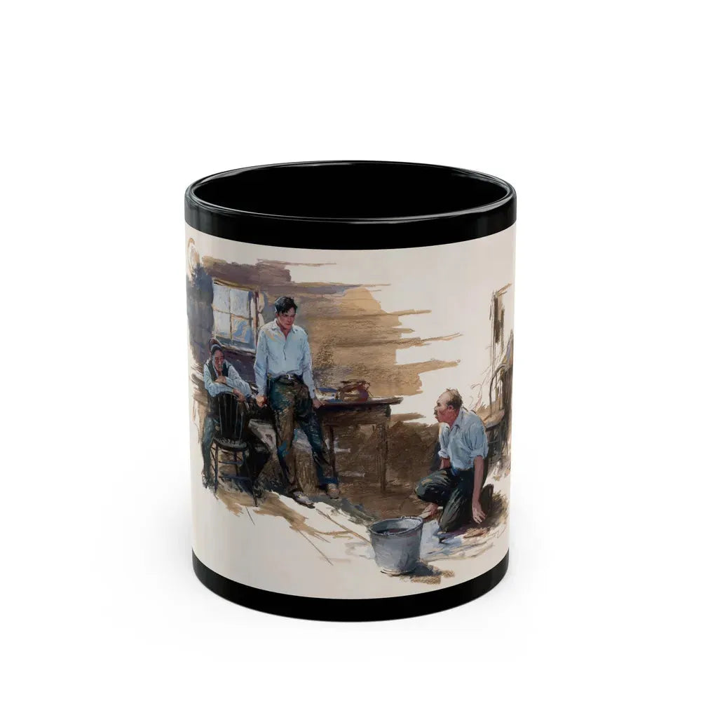 Getting Rid of Evidence, The Saturday Evening Post story illustration - Black Coffee Mug 11oz - Go Mug Yourself