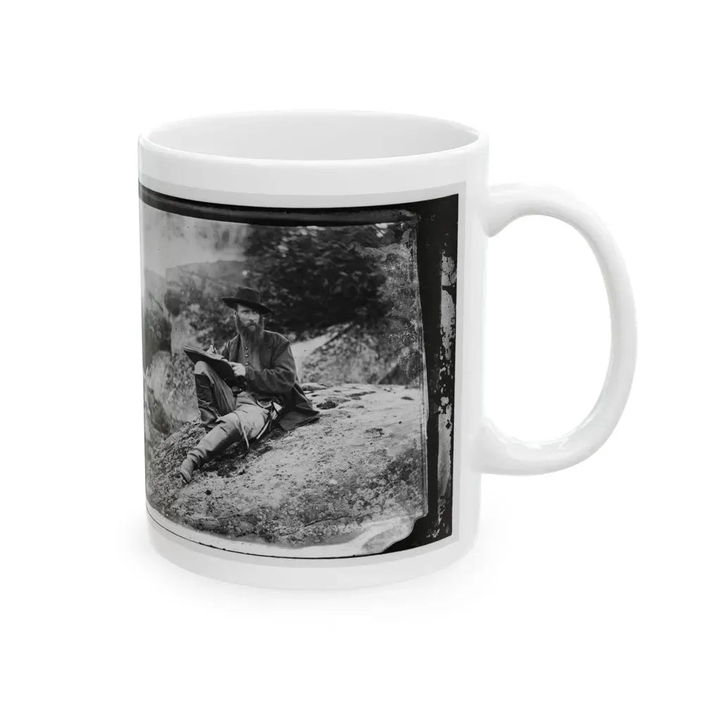Gettysburg, Pa. Alfred R. Waud, Artist Of Harper's Weekly, Sketching On Battlefield (U.S. Civil War) White Coffee Mug - Go Mug Yourself