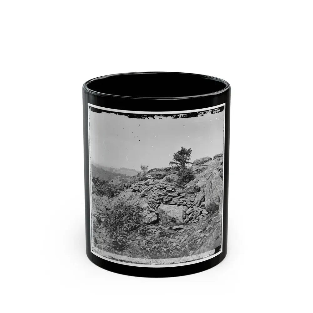 Gettysburg, Pa. Breastworks On Left Wing Of The Federal Line (U.S. Civil War) Black Coffee Mug 11oz - Go Mug Yourself