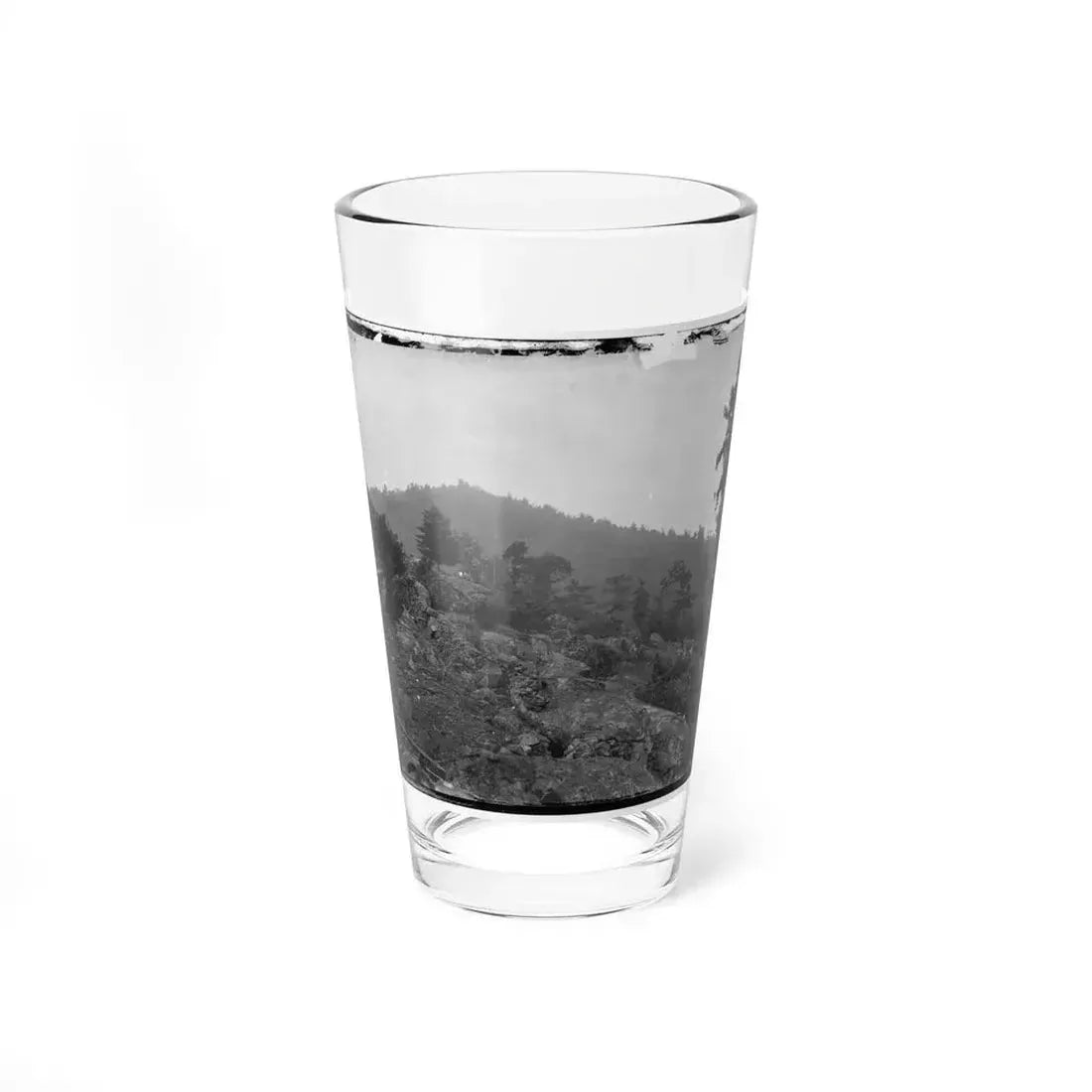 Gettysburg, Pa. Breastworks On Little Round Top; Round Top In Distance (U.S. Civil War) Pint Glass 16oz 16oz - Go Mug Yourself