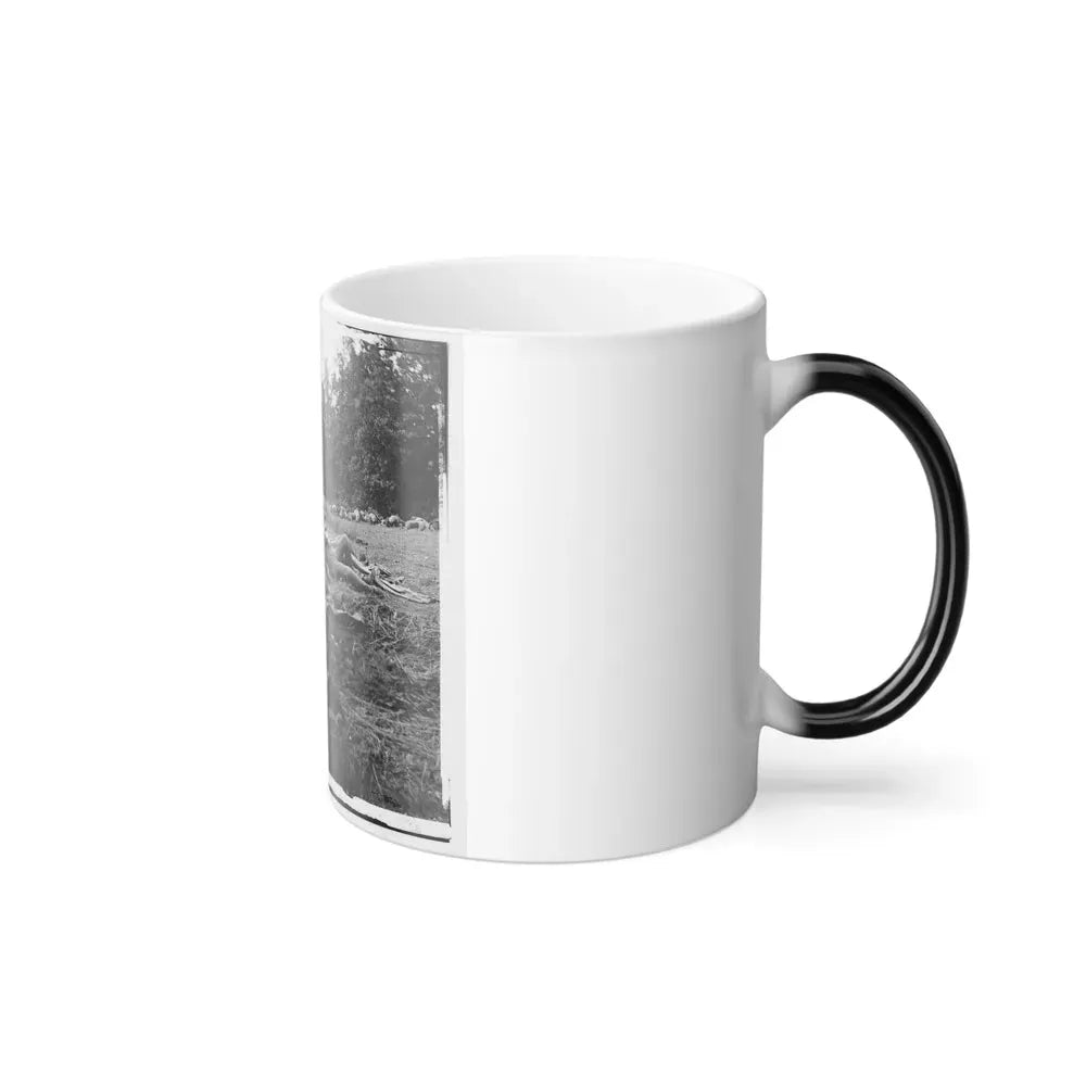 Gettysburg, Pa. Confederate Dead Gathered for Burial at the Edge of the Rose Woods, July 5, 1863 (U.S. Civil War) Color Changing Coffee Mug 11oz - Go Mug Yourself