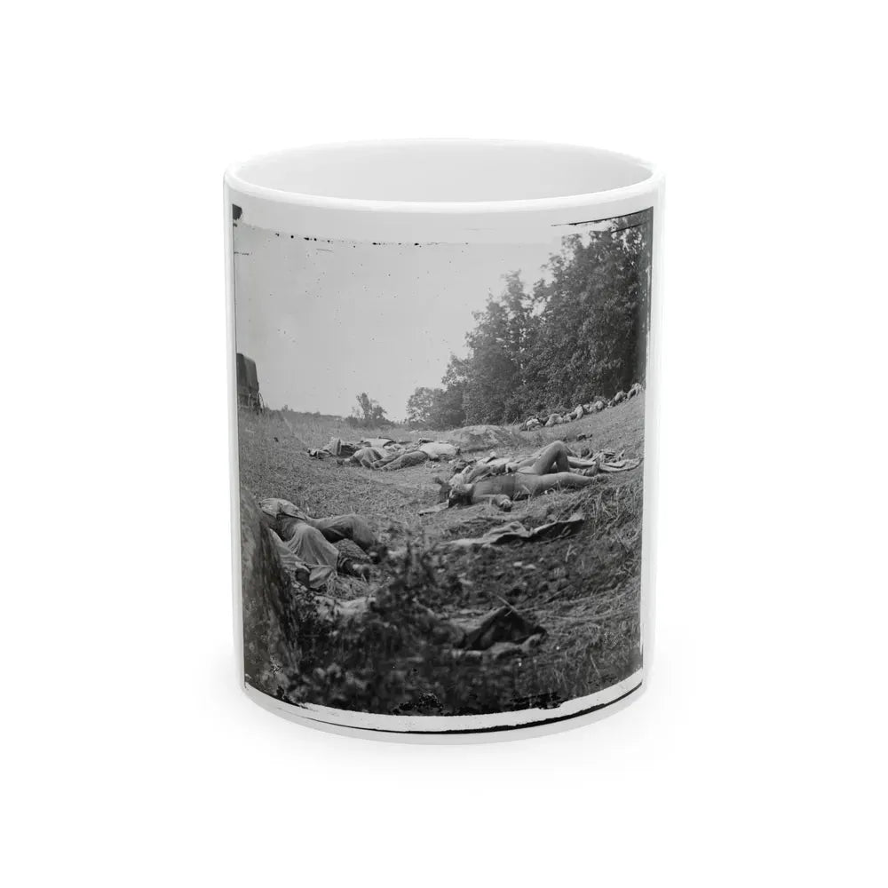 Gettysburg, Pa. Confederate Dead Gathered For Burial At The Edge Of The Rose Woods, July 5, 1863 (U.S. Civil War) White Coffee Mug 11oz - Go Mug Yourself