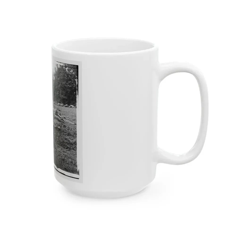 Gettysburg, Pa. Confederate Dead Gathered For Burial At The Edge Of The Rose Woods, July 5, 1863 (U.S. Civil War) White Coffee Mug - Go Mug Yourself