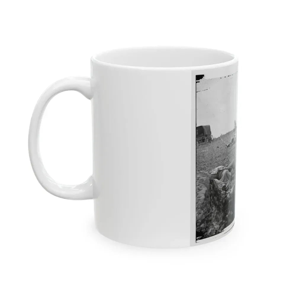 Gettysburg, Pa. Confederate Dead Gathered For Burial At The Edge Of The Rose Woods, July 5, 1863 (U.S. Civil War) White Coffee Mug - Go Mug Yourself