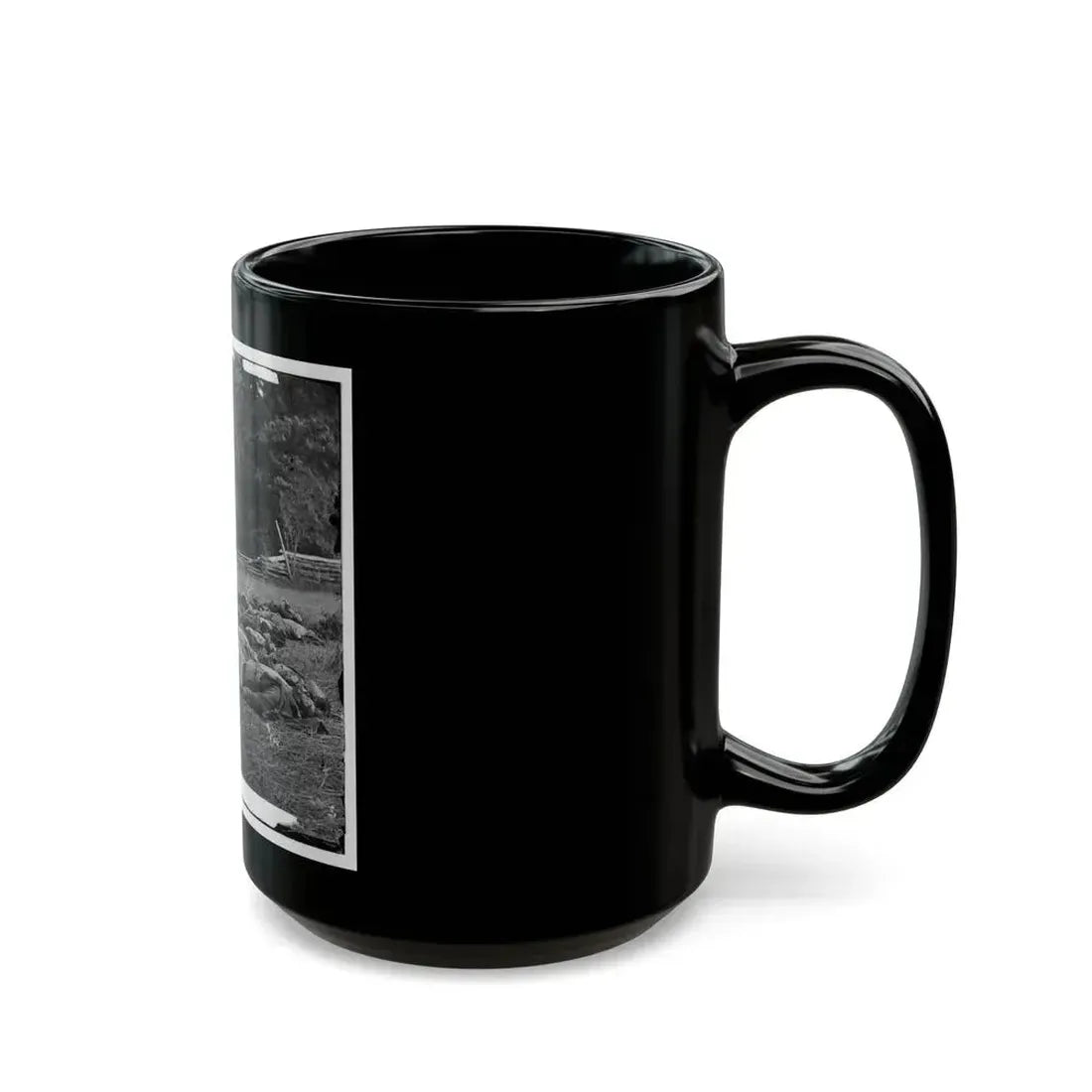 Gettysburg, Pa. Confederate Dead Gathered For Burial At The Southwestern Edge Of The Rose Woods, July 5, 1863 (U.S. Civil War) Black Coffee Mug - Go Mug Yourself