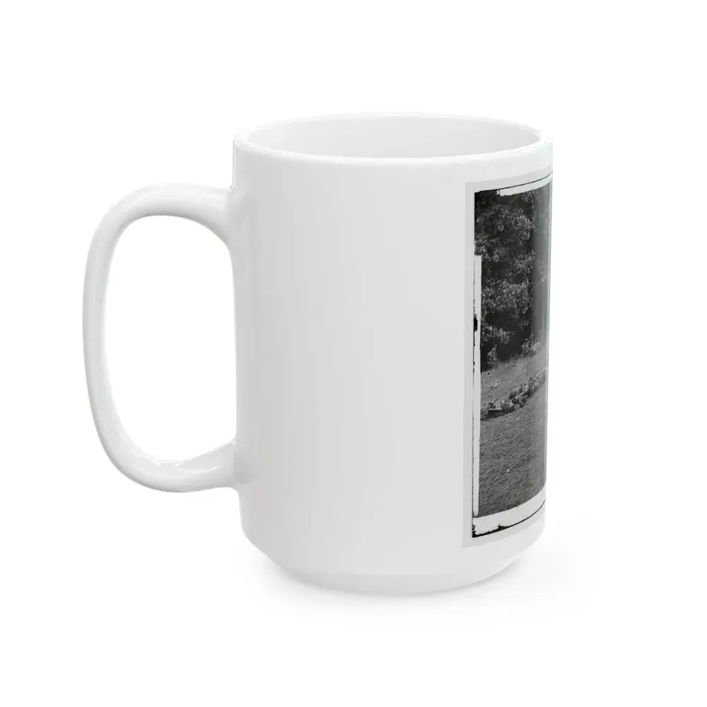 Gettysburg, Pa. Confederate Dead Gathered For Burial At The Southwestern Edge Of The Rose Woods, July 5, 1863 (U.S. Civil War) White Coffee Mug - Go Mug Yourself