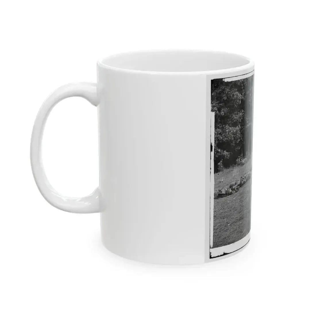 Gettysburg, Pa. Confederate Dead Gathered For Burial At The Southwestern Edge Of The Rose Woods, July 5, 1863 (U.S. Civil War) White Coffee Mug - Go Mug Yourself