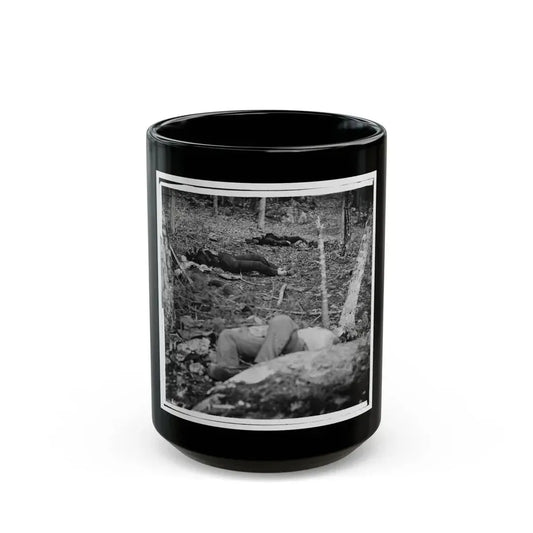 Gettysburg, Pa. Four Dead Soldiers In The Woods Near Little Round Top (U.S. Civil War) Black Coffee Mug 15oz - Go Mug Yourself
